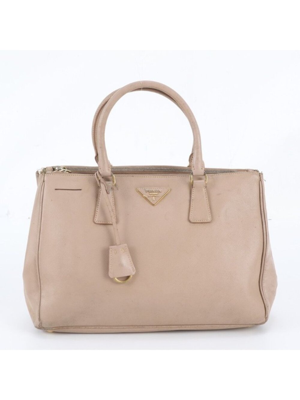 Prada Saffiano Leather Galleria Triangle Logo Tote Bag Shoulder